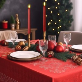 Flameless Taper Candles with Remote Control,6pack Dripless Plastic LED Candles,Flickering Battery Operated,9.2'’Classic Tall Candle for Wedding, Party,Halloween,Christmas,Home Decor (Red)