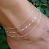 Pencros Dainty Layered Anklet,14K Gold Filled Cute Beads Satellite Chain
