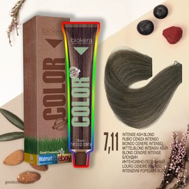 Natural Organic Hair Color Dye PERMANENT by Salerm Biokera (7,11: Intense Ash Blond)