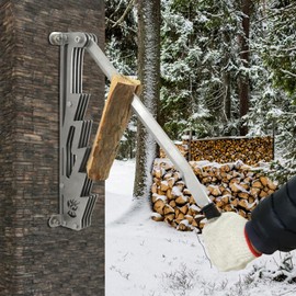 BiggerFire Stainless Steel Wall Mounted Firewood Kindling Wood Splitter Wood Cutter Indoor Manual kindling Maker Log Splitter with Mounting Screws