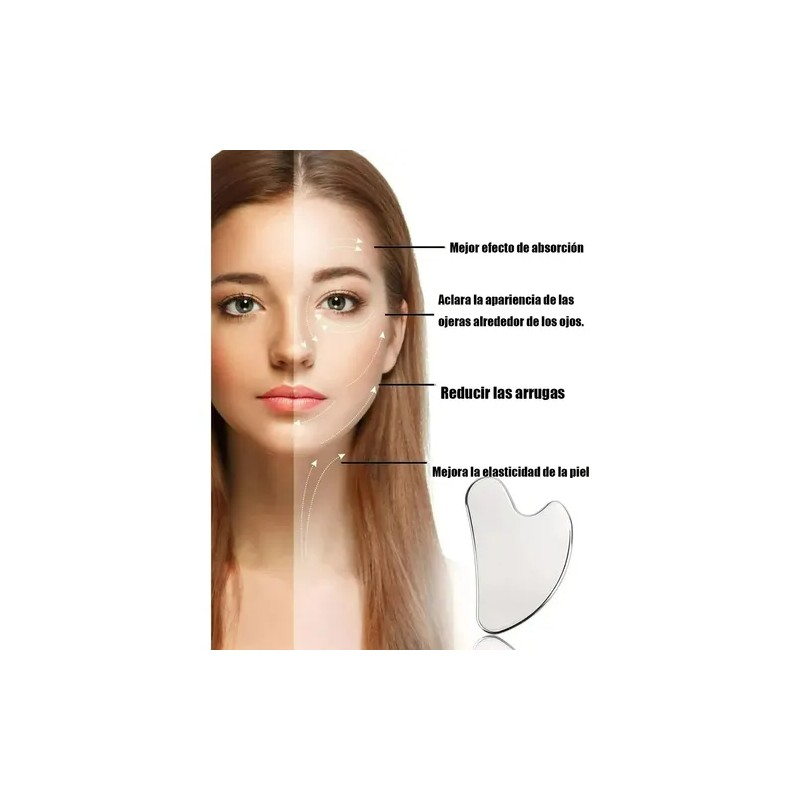 4 Herramientas Faciales Gua Sha De Acero Inoxidable, Set De