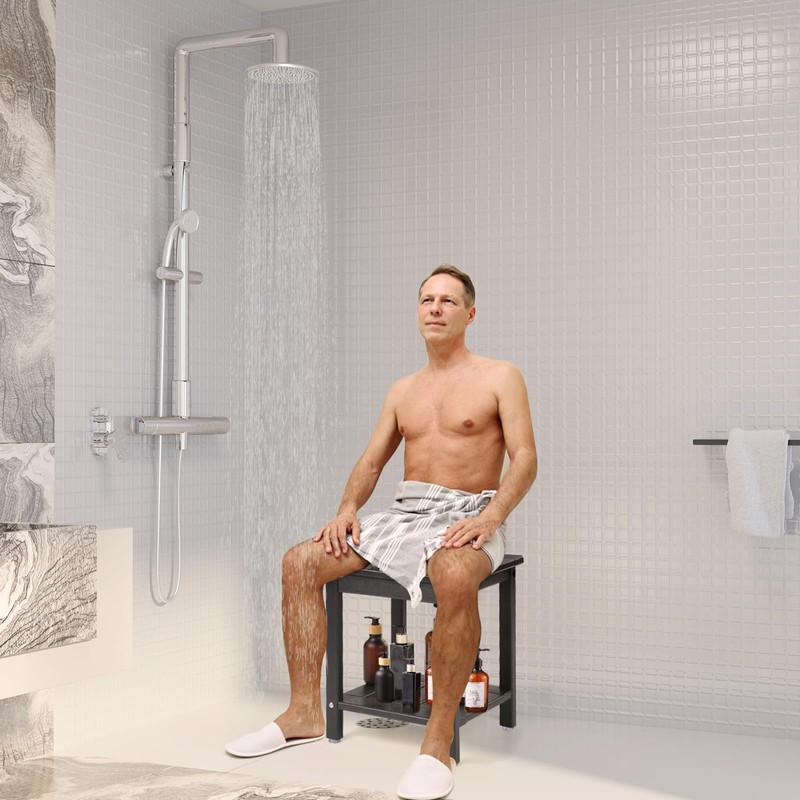 Apolimi Shower Chair,HDPE Shower Bench for Inside Shower to Sit