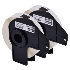 NineLeaf 2 Roll (300 Labels per Roll) Die-Cut File Folder Labels with Cartridge Compatible for Brother DK-1203 DK1203 17mm x 87mm (2/3" x 3-7/16") White Address Paper Label use in QL Label Printers