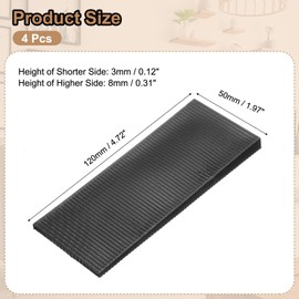 sourcing map Furniture Levelers, 4 Pcs Furniture Wedges, Black Plastic Wedges Shims, Firm and Non-Slip for Uneven Table, Dresser Legs, and DIY More Furniture (120 x 50 x 8mm)