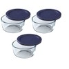 Pyrex 7200 2-Cup Glass Bowl & 7200-PC Dark Blue Lid