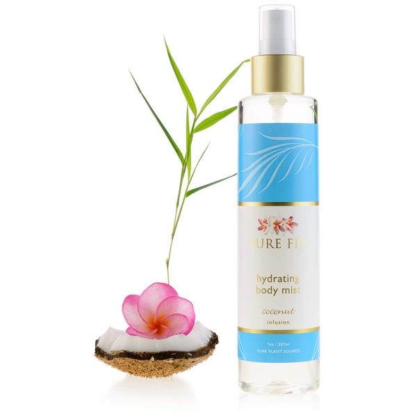 Pure Fiji Hydrating Dry Body Mist Oil - Moisturizing Body Spray -Essential Natural Oil- Hair and Body Oil with Vitamin E , Coconut, 7 oz