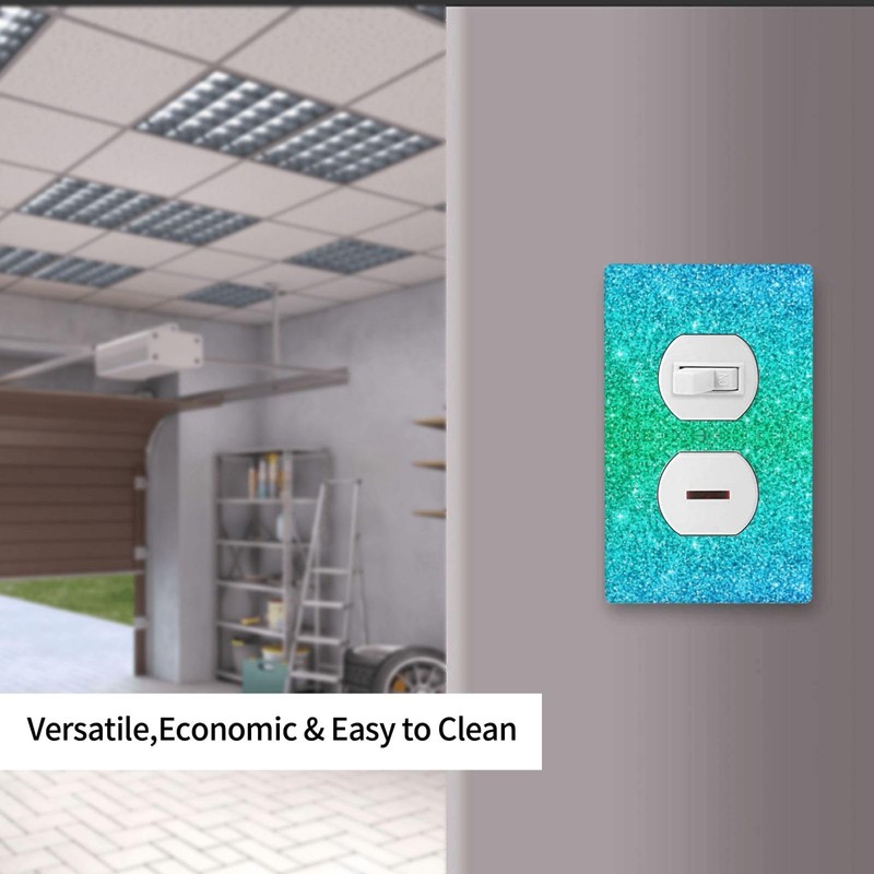 1 Gang Duplex Bling Blue Teal Galaxy Sky Receptacle Wall