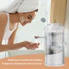 Makeup Brush Holder Organizers with Transparent Door Lid, 360 Rotating