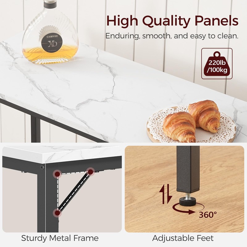 MAHANCRIS Narrow Bar Table, 63-Inch Pub Table for Dining Room,