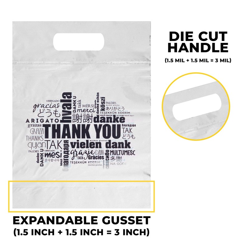 AlfaEx Pack of 40 Die Cut Thank you bags in