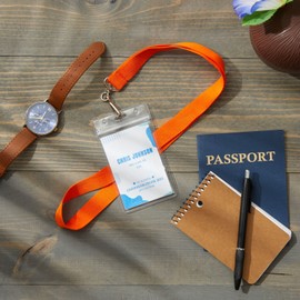 Juvale 24 Pack Colored Lanyards with Clear ID Badge Holder for Kids, Cruise, 36 In