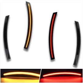 ULTRALTH Smoked LED Side Marker Light for 2014-2019 Chevy Corvette C7 (Stingray/Z06/ZR1/Grand Sport) - Amber Front & Red Rear Turn Signals (4pc Kit) | Direct Replacement, Plug & Play (Amber/Red)