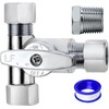 Breezliy 1pc Metal Brass Tube Fitting,Add-A-Tee 3-Way Compression Fitting 3/8-3/8-3/8