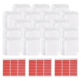 siyuwuro 18Pcs Press On Nail Storage Box with 90Pcs Adhesive Double Sided Tape for Artificial Fake Nails Organizer Case Clear Nail Packaging Container Box Nail Display Nail Salon Supplies