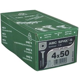 Spax 4CUT 1191010350155 Universal screw, T-Star Plus countersunk head with full thread, zinc plated, bright A2J