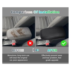 GAFAT Dacia Sandero 3/Stepway 3/Dacia Jogger 2021-2024 2025 Centre Armrest Cover, Centre Console Armrest Protection, PU Microfibre Leather Padding (Black)