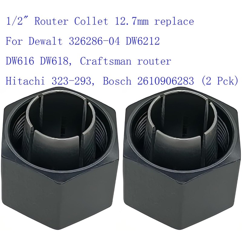 1/2" Router Collet 12.7mm replace For Dewalt 326286-04 DW6212 DW616