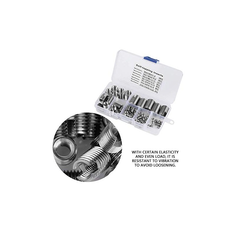 50Pcs Self Tapping Screws Stainless Steel Thread Repair Inserts Nut