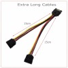 custom-sign SATA Power 15-pin Y-Splitter Cable Adapter Male to Female
