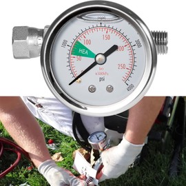 0580495/580495 HEA Spraying Pressure Gauge Assembly with T Piece Fit for Titan/Wagner Airless Sprayer up to 4000PSI, 1/4" NPT Fittings
