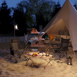 Outsunny Folding Rocking Camping Chairs for Adults, Portable Outdoor Rocking Chairs with Headrest, Cooler Bag, Cup Holder, Carry Bag for Picnic Outside and Outdoor Travel, 2 Pack, Black