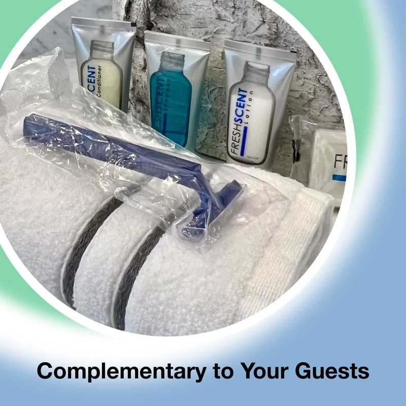 Freshscent (144 Pack) Individually Wrapped Twin Blade Razors with Clear