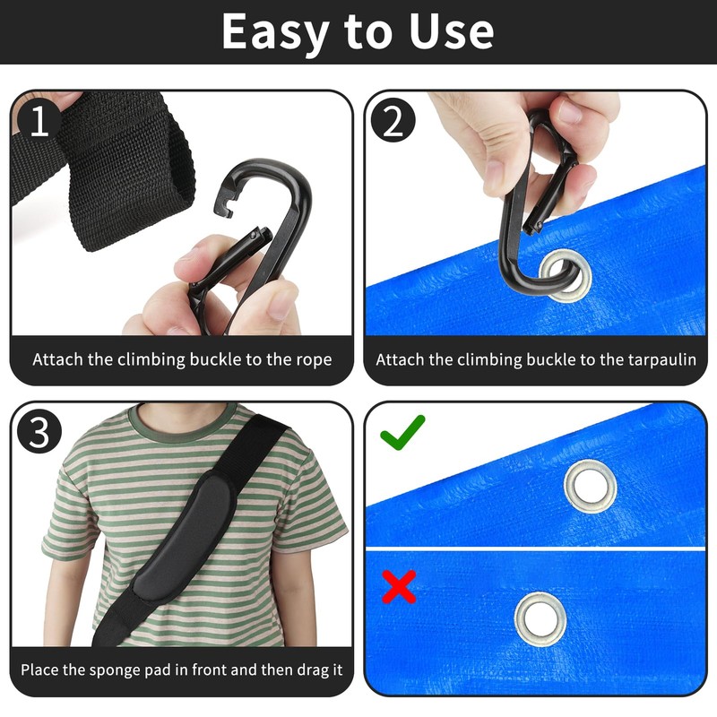 Heavy Duty Leaf Tarp Strap for Effortless Leaf Moving, 10.2