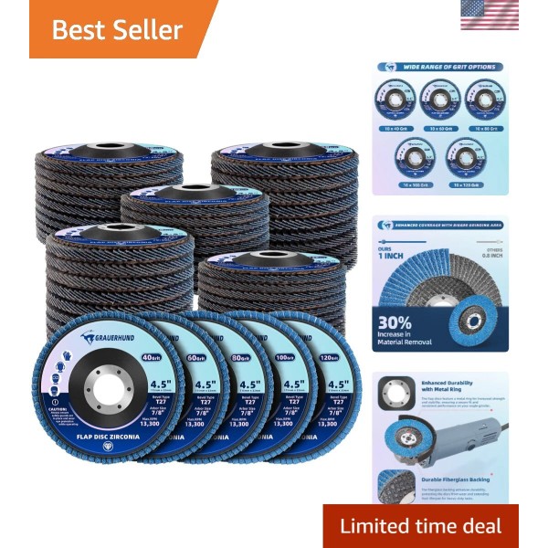 50 Pack Flap Discs 4 1/2 inch Zirconia Grit Sanding