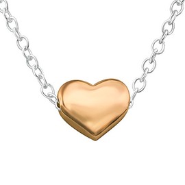 Laimons – Necklace – Women – 925 Sterling Silver – Rosé-Gold-Plated Heart – 45cm