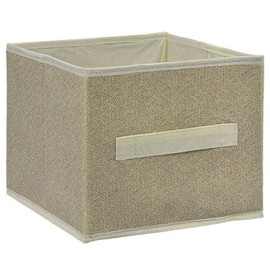 Essentials Tan Collapsible Storage Containers with Handles, 9x8 in.