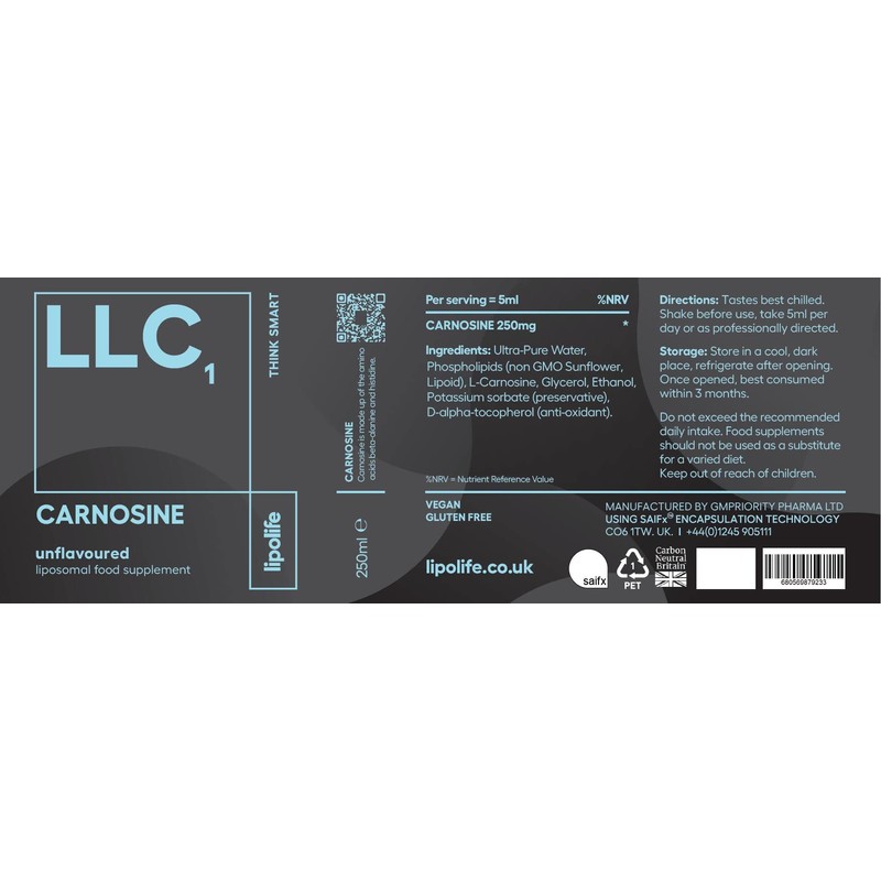 LLC1 liposomal Carnosine 240ml - lipolife
