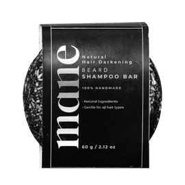Superior Mane- Jabón negro para cabello gris (60 g) - Barra de champú inversa para hombres - Barra de champú para oscurecer el cabello - Gray Hai     