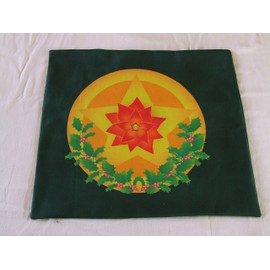 Altar Cloth or Tarot Cloth - Poinsettia Pentacle - Pagan or Wicca Altar Cloth