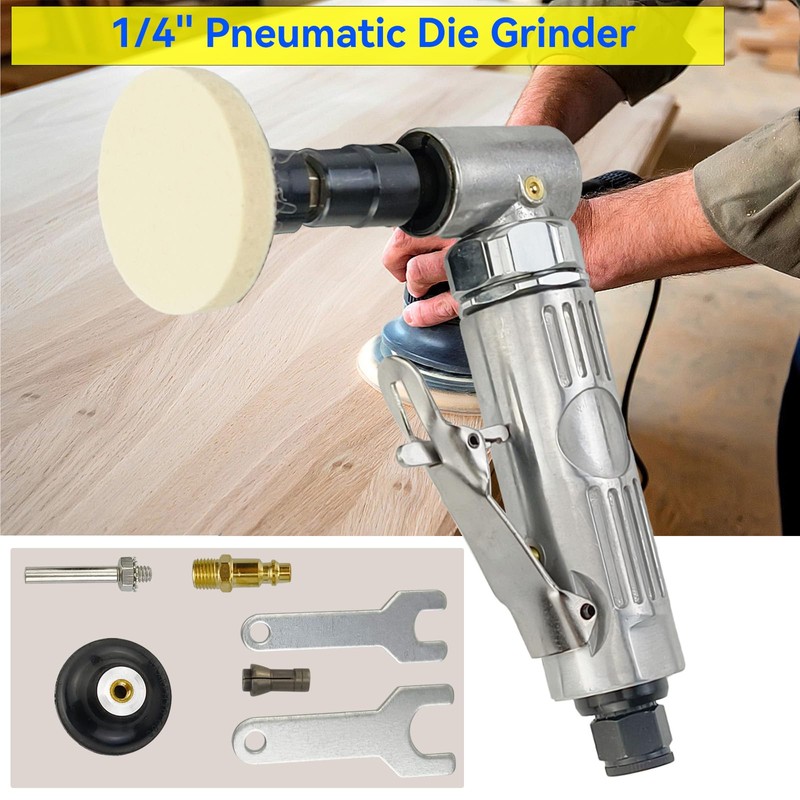 AeKeatDa 1/4'' Angle Air Die Grinder with 4 Pcs 2"
