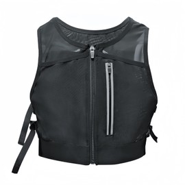 Jormino Mesh Hydration Vest Pack for Running Hiking Cycling, Adjustable Chest Bag with Water Bottle Pockets Black