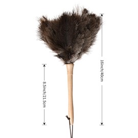 Daieeparty 16 inch Ostrich Duster Fluffy Natural Feather Dusters with Wooden Handle Cleaning Supplies for Home Office Car
