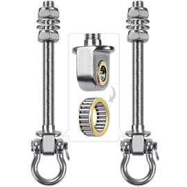 SELEWARE Heavy Duty Swing Hangers with Silent Bearings, 1500LB Capacity Stainless Steel Swing Hardware Kit (2 Pack), M10 x 9" Bolts for Wood/Steel Beams, Porch Swings, Yoga Hammocks, Gym Rings