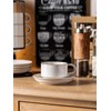 Gomakren 6 Ounce Cappuccino Cups with Saucers and Metal Stand,