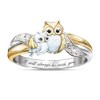 XIAOXIONG Owl Ring with Diamond Inlay Animal Finger Ring Mother's