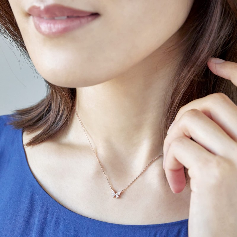 The Kiss SPD257CB White Cubic Butterfly Necklace