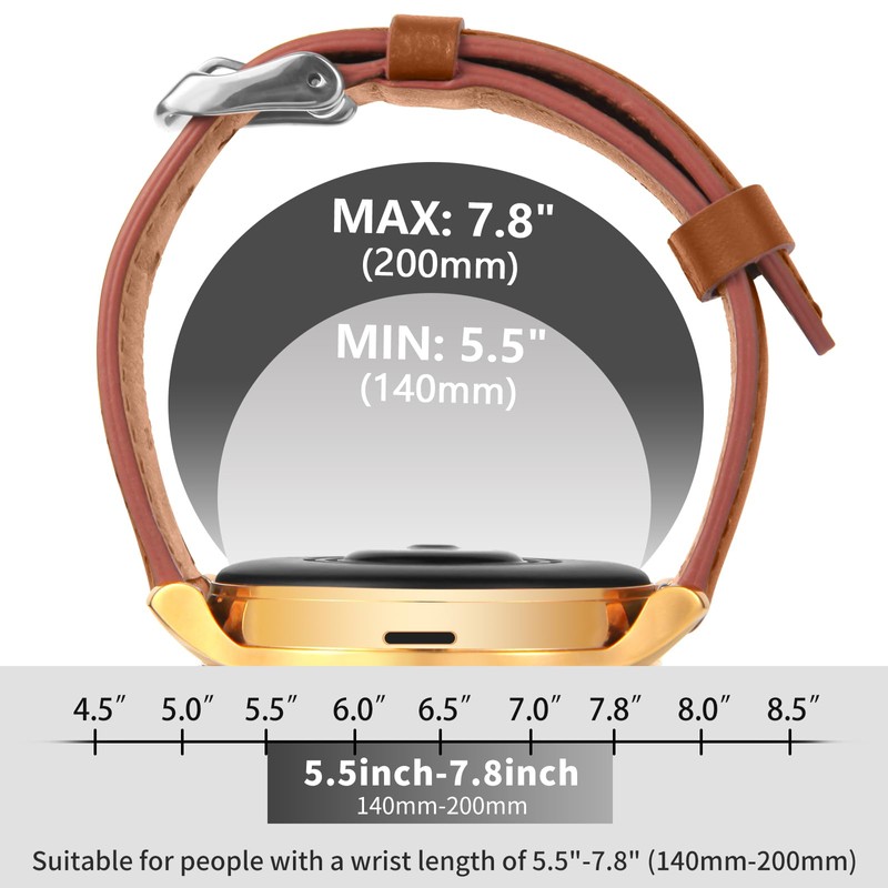 YLK Leather Strap for Garmin Vivomove 3S/Vivoactive 4S, Garmin Venu