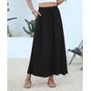 NILOUFO Women's Flowy High Waist A-Line Maxi Skirt - Summer