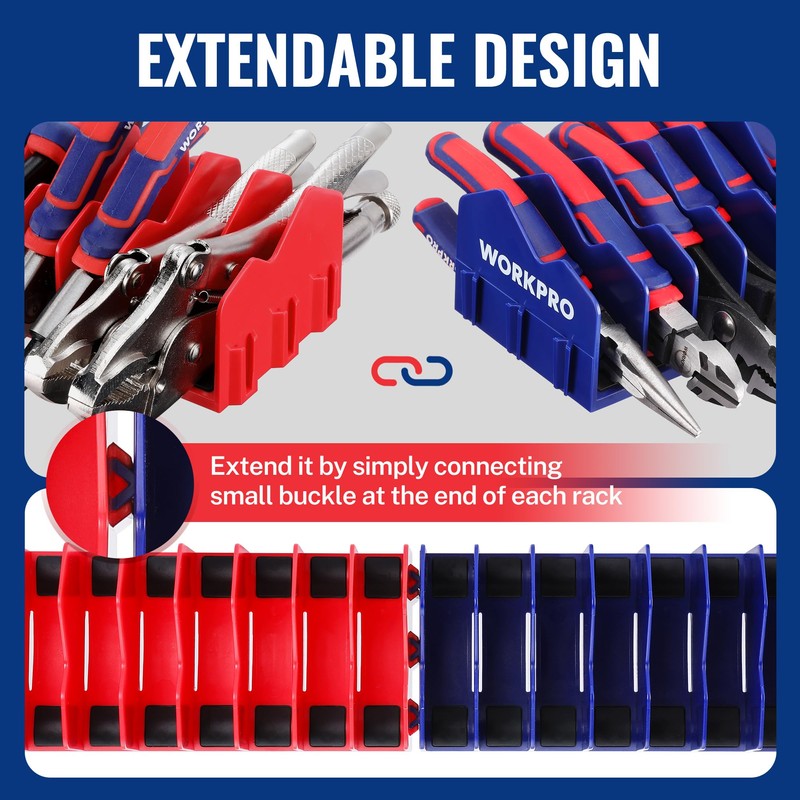 WORKPRO 2-Pack Plier Organizer Rack, Pliers Holder and Cutter Organizers
