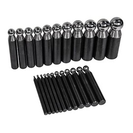 24 Piece Steel Round Dapping Doming Punch Set Jewelry Making Repair Metal Forming Tool