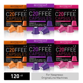 Bestpresso Coffee for Nespresso Original Machine 120 pods Genuine Espresso Intense Variety Pack, Pods Compatible with Nespresso Original