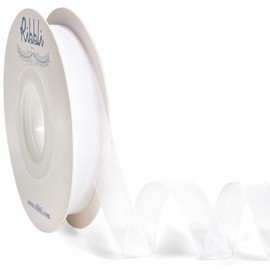 Ribbli White Organza Ribbon,1/2 Inches x Continuous 50 Yard,White Sheer Ribbon for Gift Wrapping,Cookie Wrapping,Wedding Decoration,All Crafting and Sewing