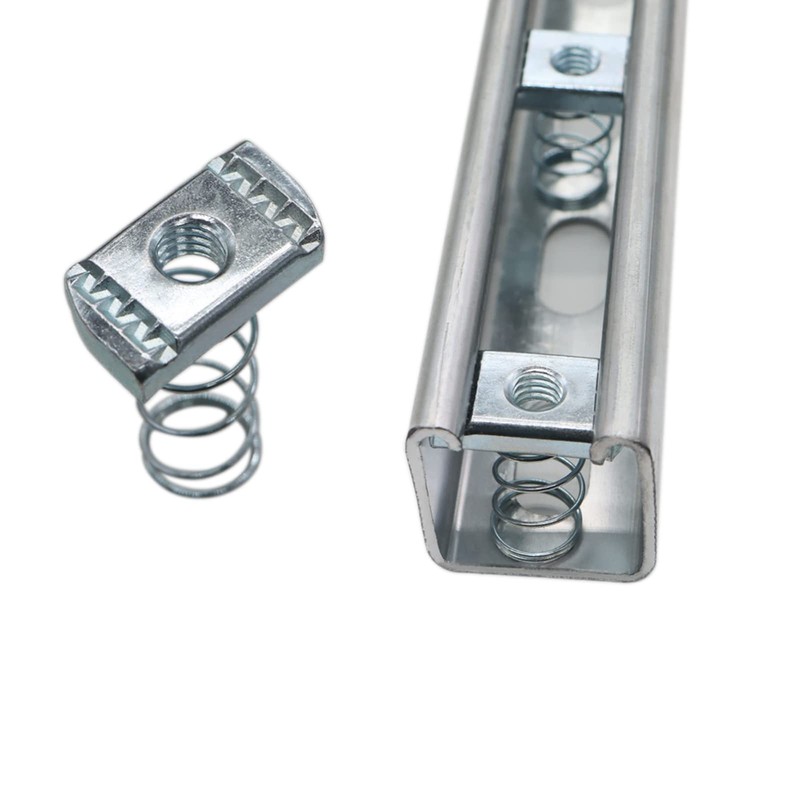 (100) Strut Channel Nuts, 3/8-16 Spring Channel Nuts with Zinc