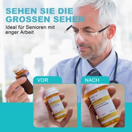 SKYWAY 2 Pack Lupenbrille, 160% VergrößErung, Tragbare Leselupen, FreihäNdig für Nahes Arbeiten, Lesen, Hobby, Handwerk, Leichtgewicht (Schwarz/Schwarz)