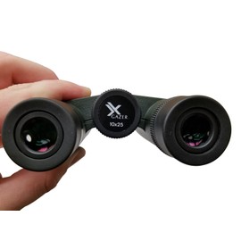 Xgazer Optics Point View Professional 10x25 Magnifying Compact Binoculars for Bird Watching, Hunting. Fishing, Outdoor Waterproof Small Binocular with Soft Case, Neck Harness Strap, Cleaning Cloth