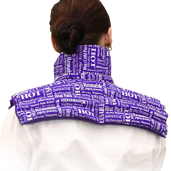 HTP Relief Microwave Heating Pad for Neck and Shoulders | A Plush Microwavable Heating Pad with Relaxing All Natural Lavender Blend - Relieve Back Pain, Shoulders Pain, Tension & Stress - Purple Plus
